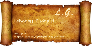 Lehotay Györgyi névjegykártya